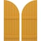 Ekena Millwork Americraft 6-Board (2 Batten) Wood Joined Board-n-Batten Shutters w/ Arch Top, ARW101BQ621X77TUH, PR ARW101BQ621X77TUH - alternate 1